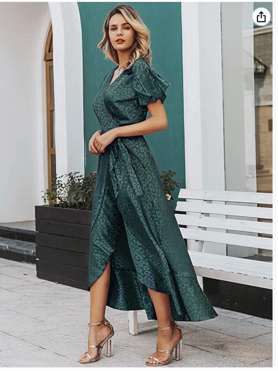 Simplee Apparel Dresses & Skirts - Simplee Apparel Emerald Green High-Low Wrap Dress with Tie Waist Size 3X